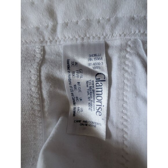 Glamorise Womens Full Figure White Cotton Lace Support Bra Size 42DD - Picture 6 of 7